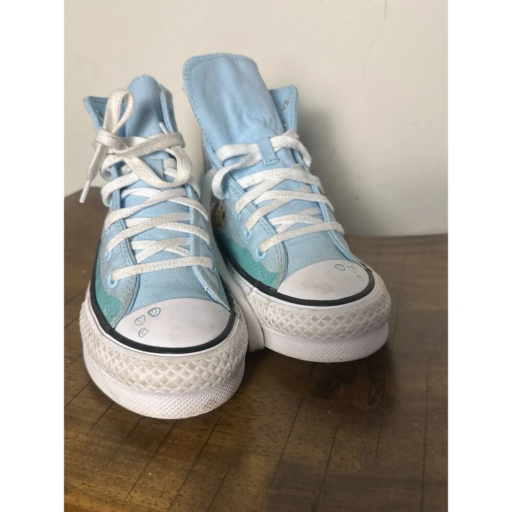 Converse x Bluey Chuck Taylor All Star Hi Kids Youth Size 3 Light Blue Sneakers